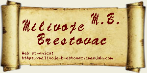Milivoje Brestovac vizit kartica